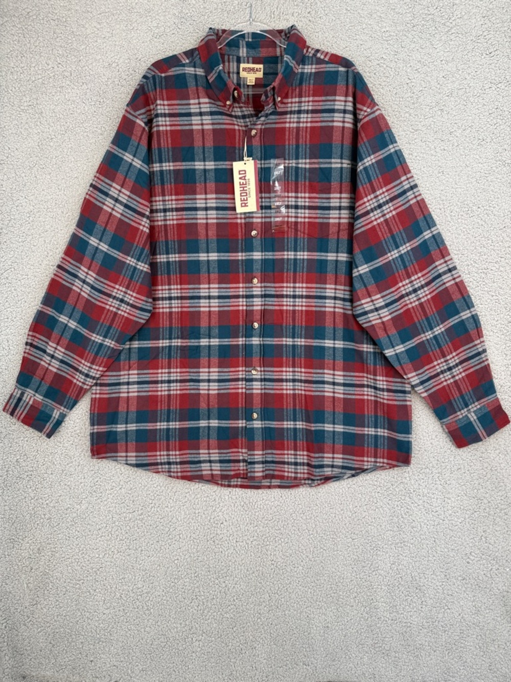 RedHead Ultimate Flannel Port Plaid Men's 2XLT Long Sleeve button down shirt